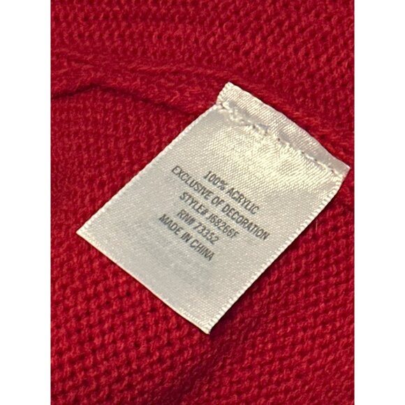 All The Jingle Ladies Ugly Christmas Sweater Bells Tinsel Open Shoulder Large - Picture 8 of 8